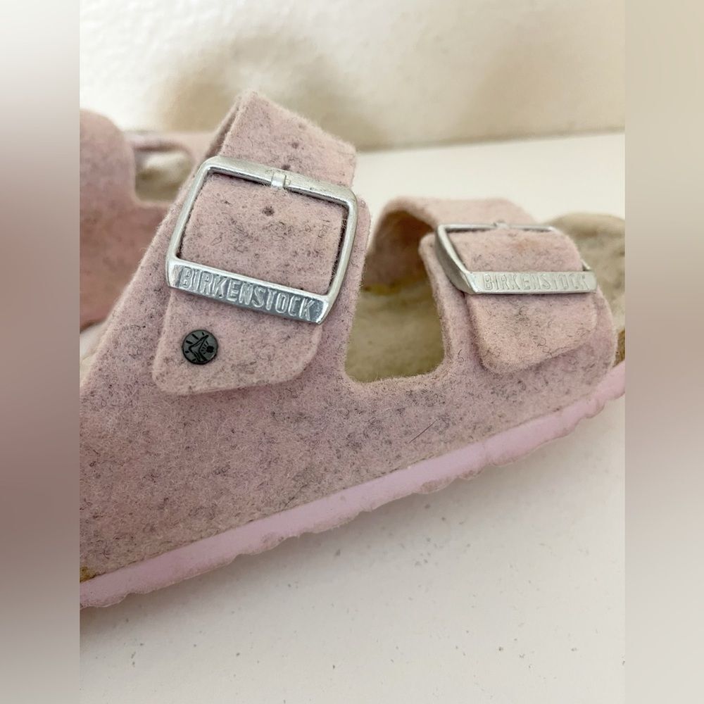 Birkenstock Arizona Rivet Wool Soft pastel Pink Sandals 8-8.5 US/ 39 EUR - Picture 10 of 17